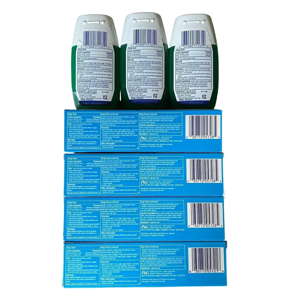 Lot 7 Crest Pro-Health/ Scope Outlast Fluoride Toothpaste, 4.3OZ/4.6OZ